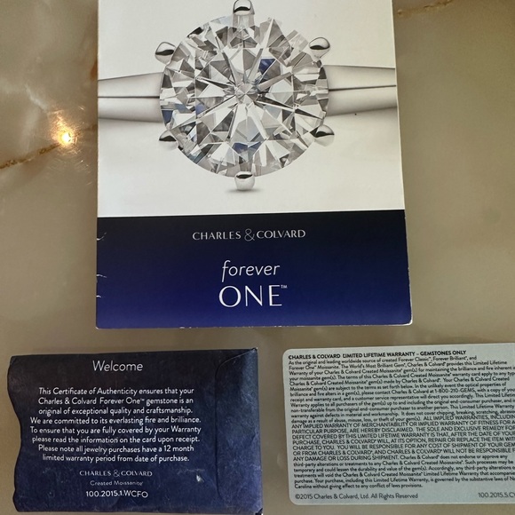 CHARLES & COLVARD* moissanite forever one colorless  3 carats stone - Picture 6 of 7